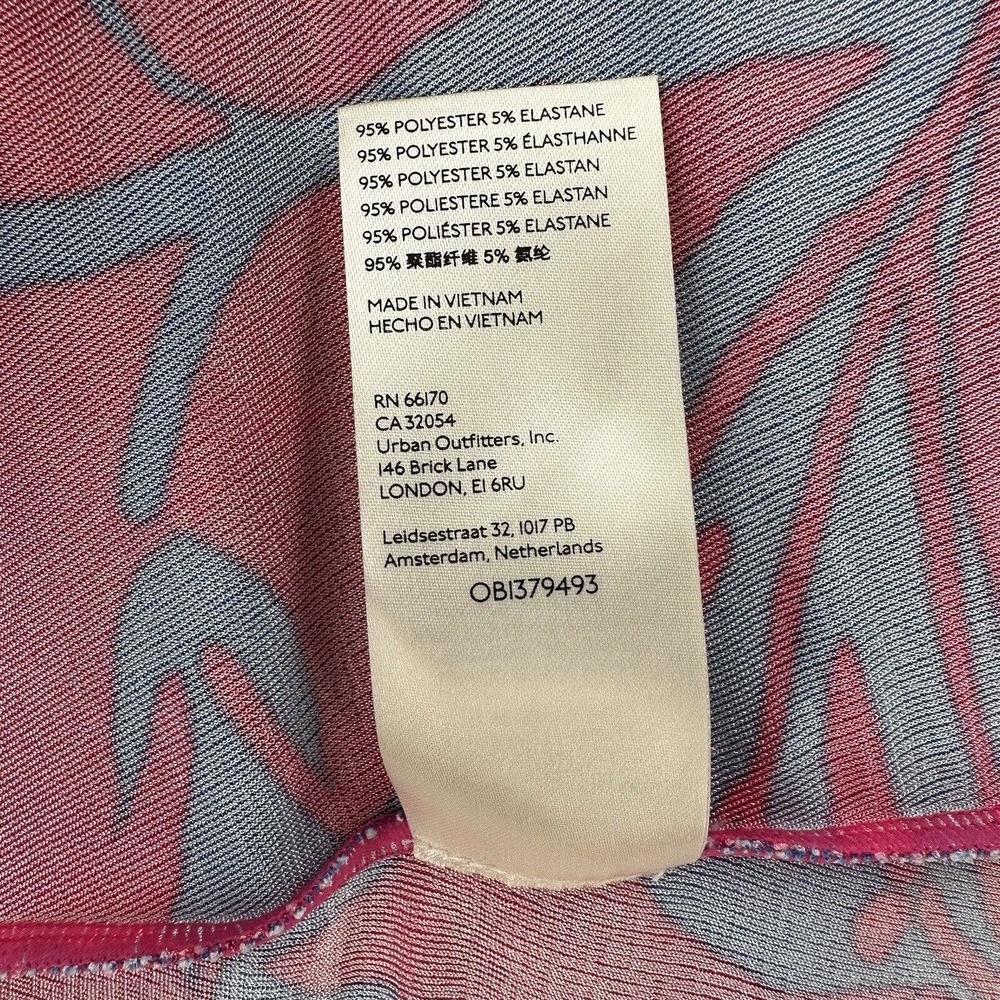 Free People Halter‎ Dress Womens SMALL Pink Blue Hawaiian Tropical Beach Midi - Picture 11 of 14